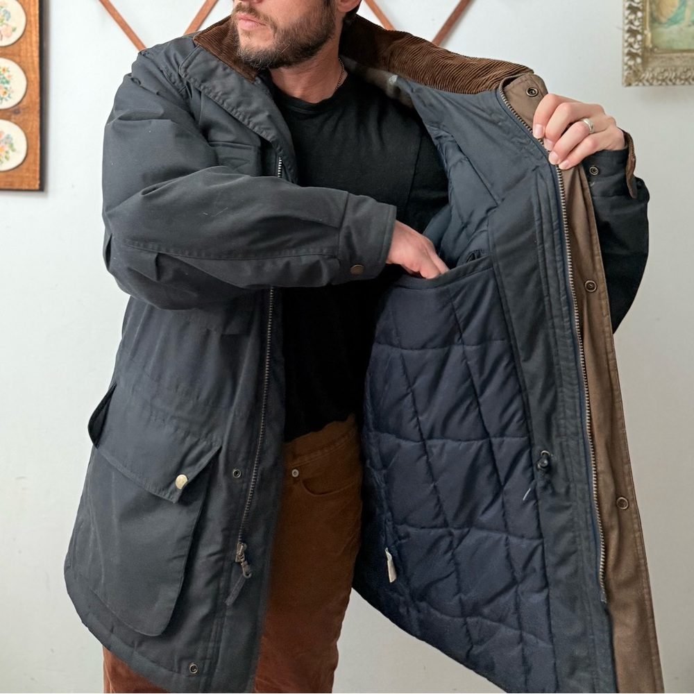 Vintage 90s Corduroy Collar Field Coat - Picture 7 of 16
